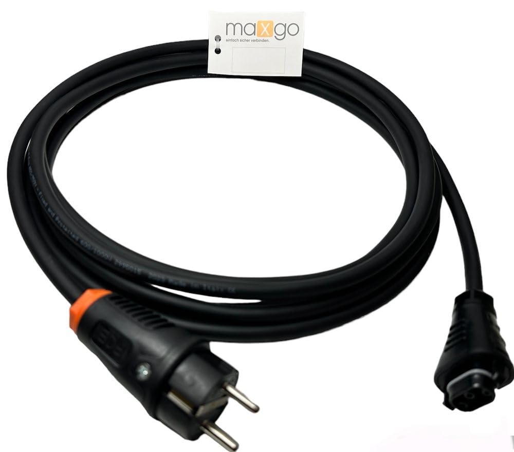 maxgo Solar Kabel AC- Stromkabel Verlängerungskabel H07RN-F 3G1,5mm² HMS-Feldstecker BC-05 Buchse Connector auf Schuko-Stecker Für Mikro-Wechselrichter Größe:10m