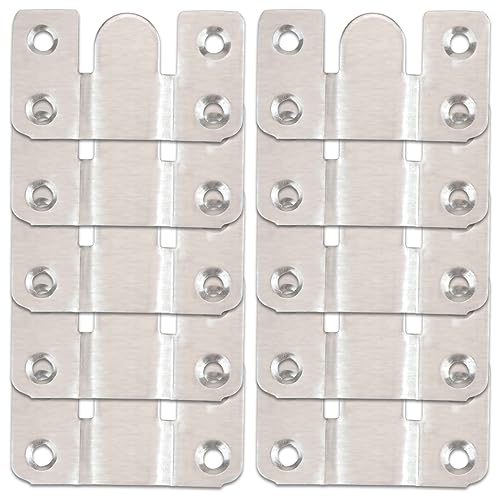 Image of 10Pcs Flush Mount Bracket Stainless Steel Sectional Interlocking Furniture Connector Z Clip Bracket Heavy Duty Photo Frame Hook (Large,5.5CM)