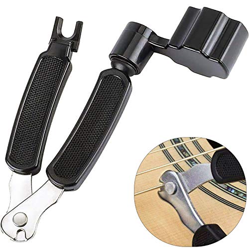 Enrollador de Cuerdas de Guitarra, 3 en 1 para Reparación de Guitarra Manivela para Ajustar Cuerdas Cortador de Cuerdas Tirador Puente Perno