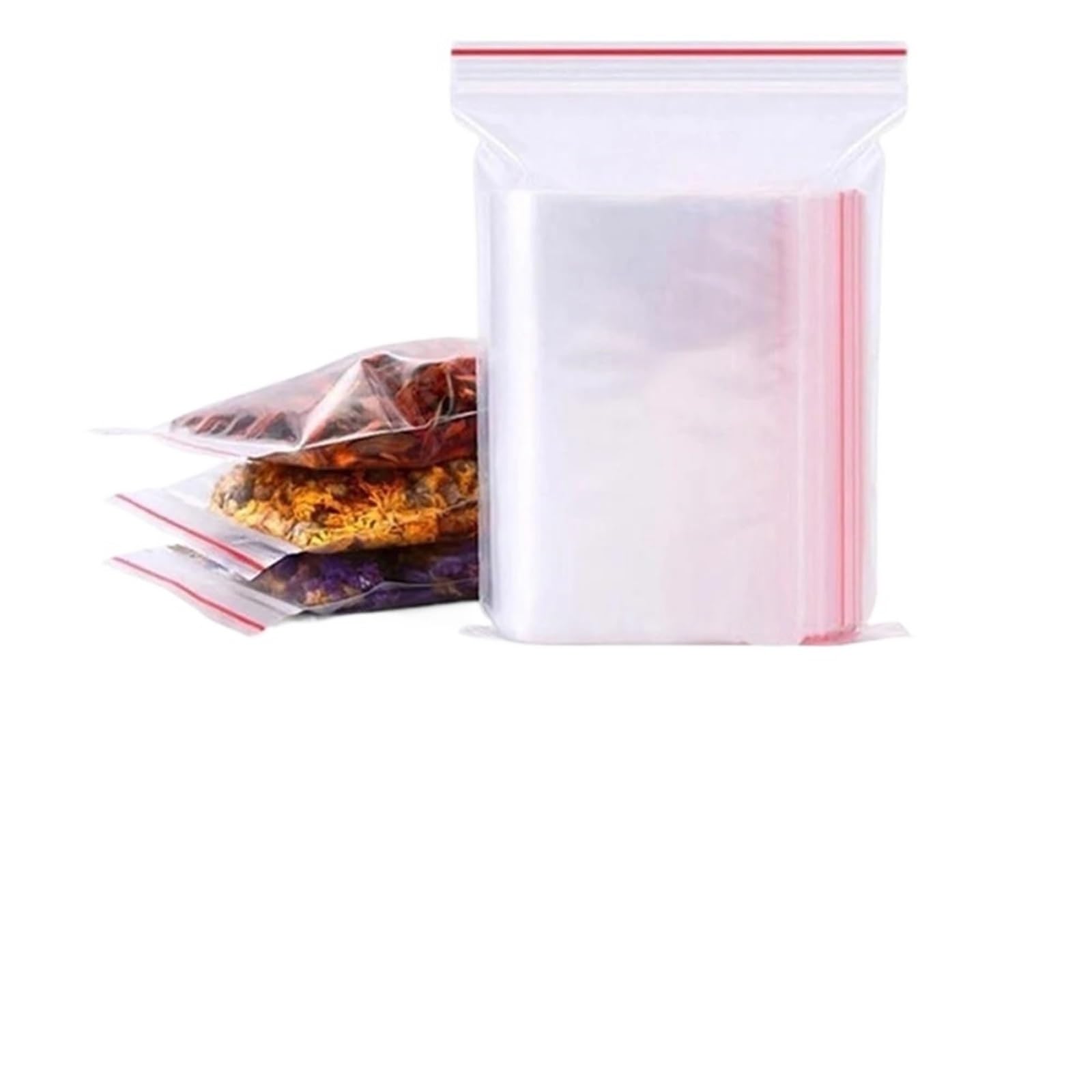 Sacchetti Ermetici 100-1000 pezzi di sacchetti sottovuoto in plastica trasparente richiudibili per la Cucina(20x30cm,200 Pcs(8Wires))