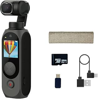 FIMI Palm 2 Pro Handheld 3-Axis Gimbal Camera, 1/2”CMOS, 4K Video, Pocket-Sized, Smart Tracking, 12MP Photo, 3xZoom, 2600mAh, with 128GB SD Card, for Video Vlog