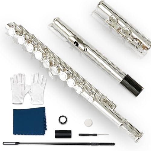 BAHAMUT 16keys Flute, C Foot Beginner Flauta with Closed Hole, Offset G, Split E - Flute Instrument...