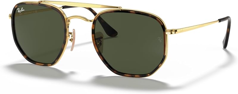 Ray-Ban RB3648M The Marshal II lentes de sol de aviador geométricas para hombre y mujer | En negro, bronce y oro Arista. Opciones polarizadas disponibles. Estructura metálica.