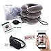 Cervical Neck Traction Device by DaviSmart, Inflatable Collar Brace, Adjustable Neck Stretcher, Neck Support, Ideal for Spine Alignment and Chronic Neck Pain Relief + Eye Mask (Gray)