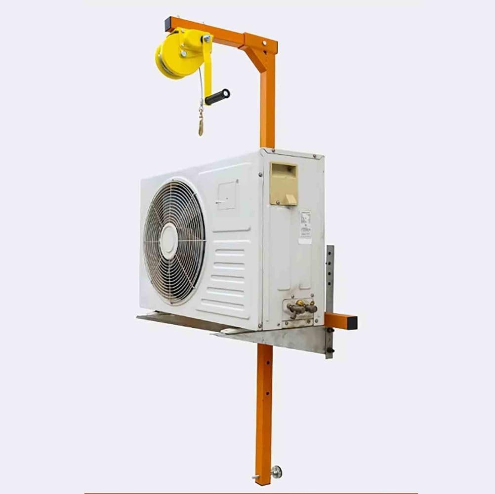 Air Conditioner Lifting Tool - Heavy-Duty Installation Bracket with Manual Winch Hoist, 50FT Height, 661lbs Capacity, Durable Orange Set for Easy Disassembly & Lifting,001,3ph 150kg 15m