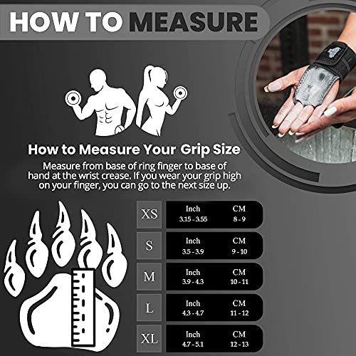 Bear Grips 2 Hole Gymnastics Grips for Cross Fitness WODs. Suede Vegan, Cruelty Free Leather with Built in Wrist Wraps, Pull Up Grips, Weightlifting Hand Grips, T2B, for Men