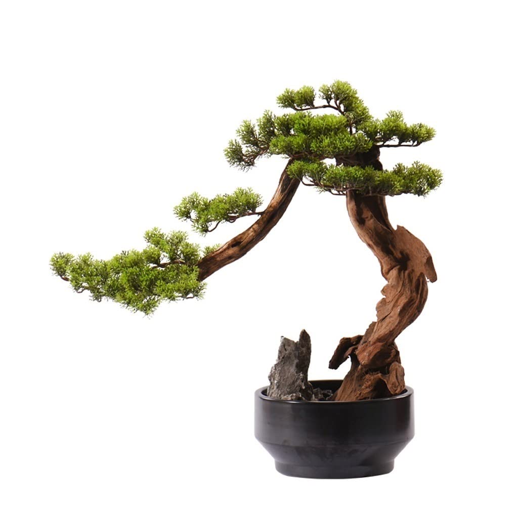 SWENEEN Artificial Small Bonsai Tree Artificial Bonsai Ceramic Flower Pot Artificial Plant Potted Decorative Tree Potted Plant Living Room Office Zen Decoration Living Room Fake,