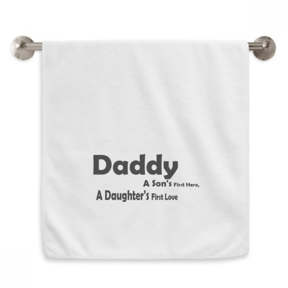 Serviette de toilette Amour Papa moelleuse blanche et raffinée 13X29 Pouces