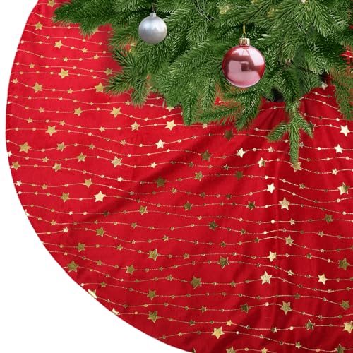 KONVINIT Azul Falda de Árbol de Navidad Peluche Falda Arbol Navidad Cubre pie Arbol de Navidad Christmas Tree Skirt con Lentejuelas de Copos de Nieve,78cm/90cm/122cm