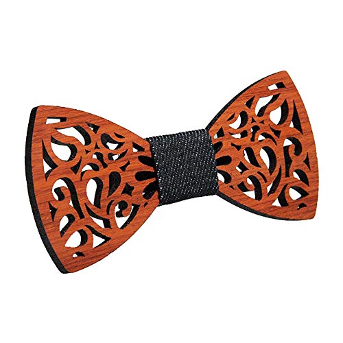 Doitsa 1pcs Réglable Noeud Papillon en Bois pour Homme, avec Crochet (Style-2)