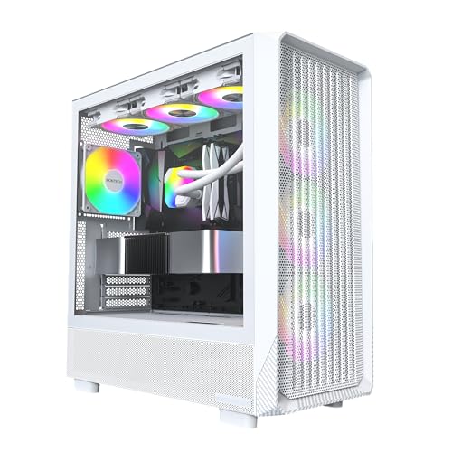 Image of MONTECH X5 High Airflow ATX Mid-Tower PC Case, 4 ARGB Fans, White