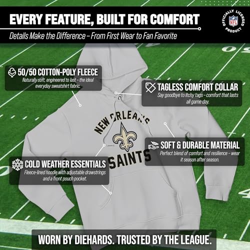 Image of Team Fan Apparel NFL Gameday Hoodie Pullover Sweatshirt for Men and Women | Officially licensed NFL Gameday fleece pullover - kangaroo pocket, ribbed cuffs, drawstring hood, unisex fit