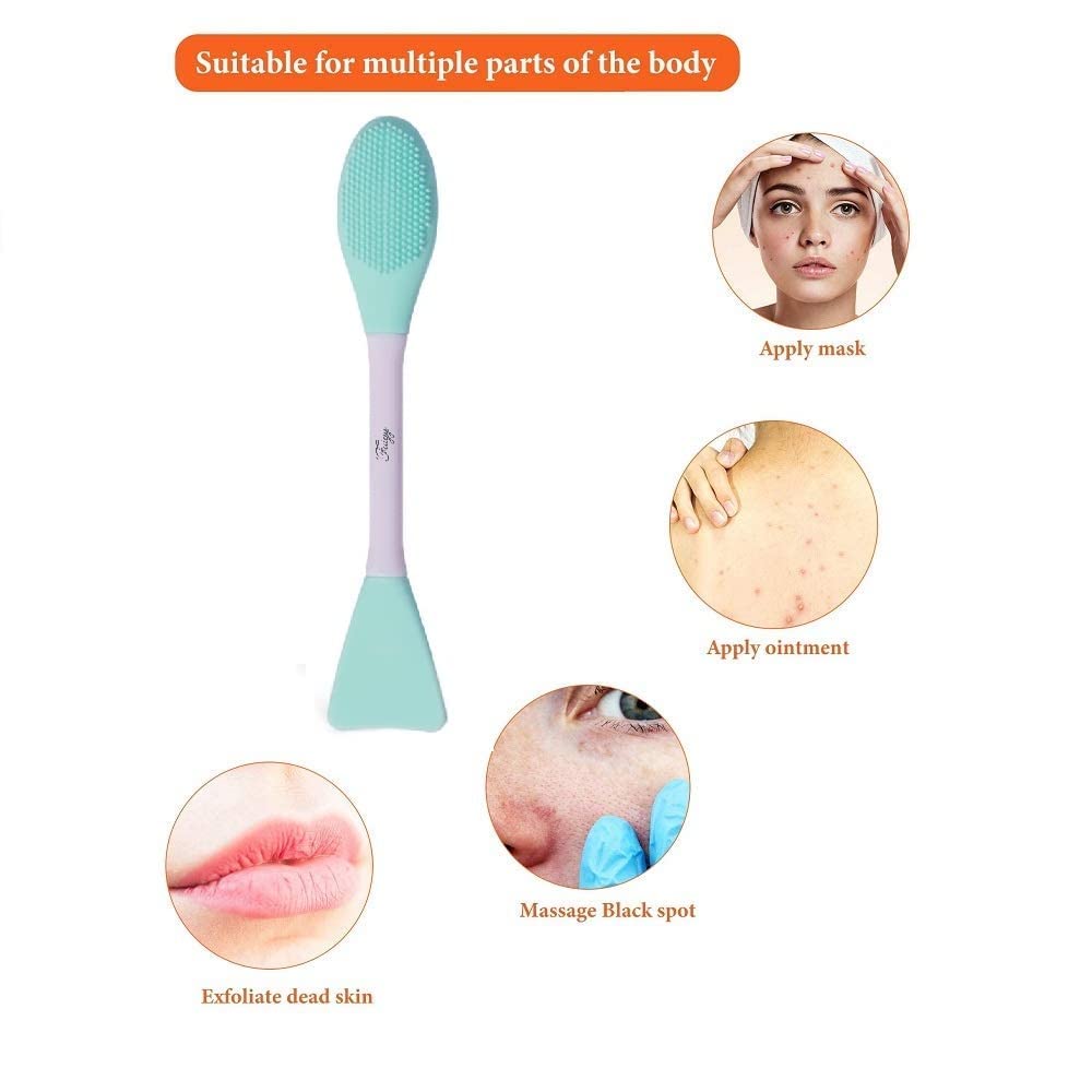 ZemGlam Silicone Face Scrubber Multipurpose, 3 in 1 Facial Cleansing Brush, Handheld Face Wash Brush for Pore Cleansing, Gentle Exfoliating, Removing Blackhead Brush 1