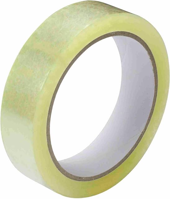 1 Roll 24mm x 66m Sellotape, Clear Tape for Christmas Gifts Wrap and Birthdays, Crafts, 66 Meter Long Packaging Tape, Cellotape for Parcels, Transparent Sticky Tape, Scotch Tape Clear - 1 Roll