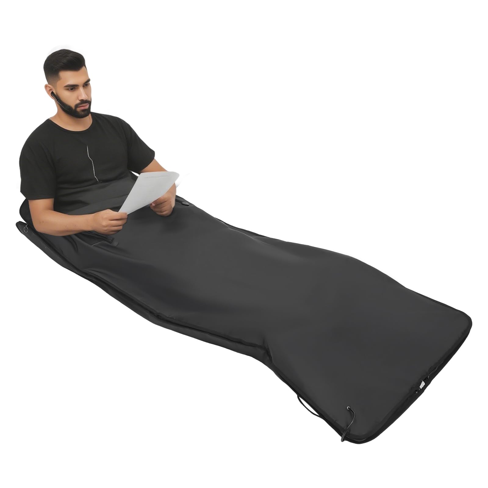 Manta térmica para sauna de infrarrojos, 500 W, para sauna, con mando a distancia, bolsa portátil, 30-70 ℃ 20-60 min, para sudar, relajación, desintoxicación, mejora la piel
