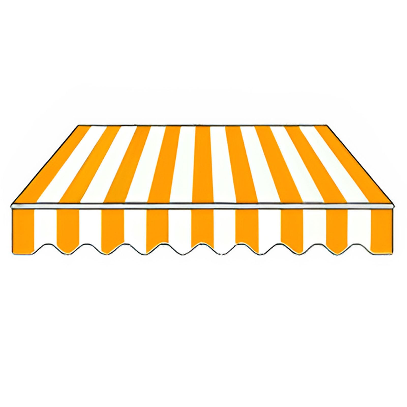 Toile de store à rayures jaunes 500x350 pour ombrager un grand salon de jardin