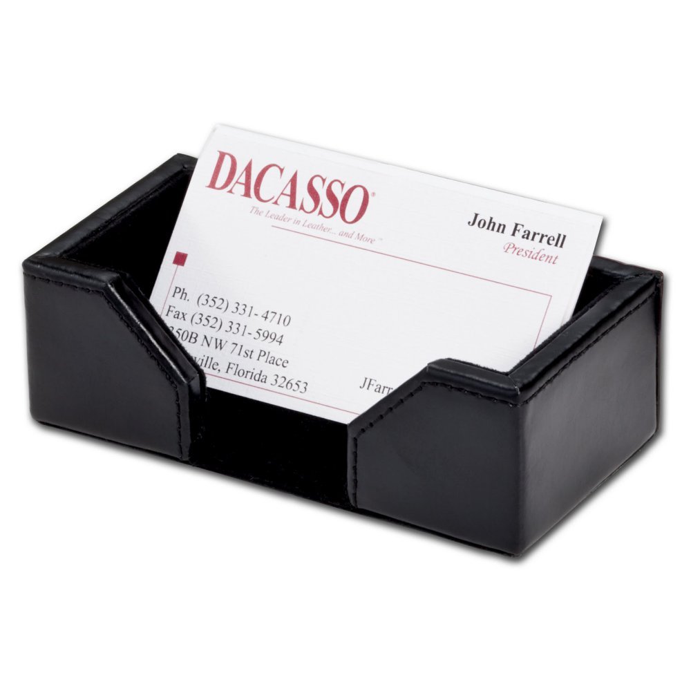 DacassoBlack Bonded Leather Business Card Holder