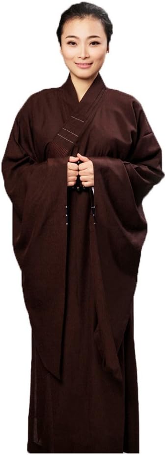 ZooBoo Women Opaque Cambric Lay Monk Costume Robe Buddhism Uniform Long Gown