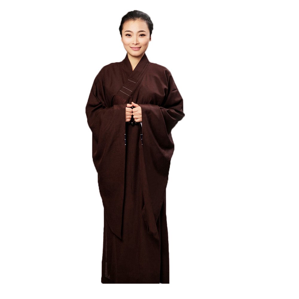 ZooBooWomen Opaque Cambric Lay Monk Costume Robe Buddhism Uniform Long Gown