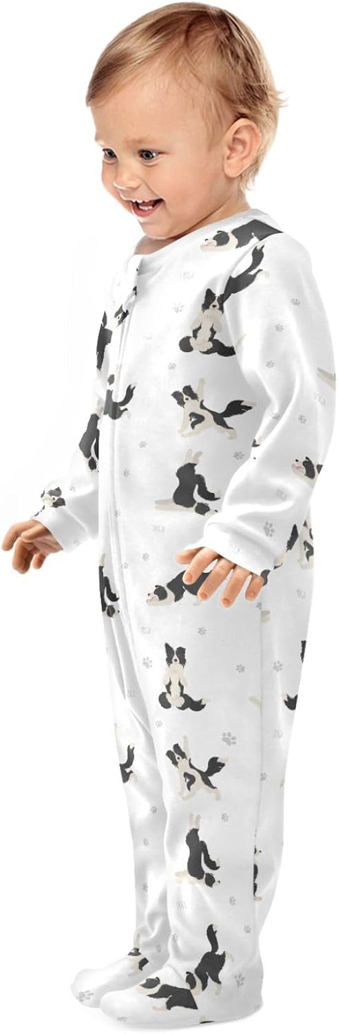vvfelixl Exercises Doberman Dog Baby Sleepers For Girl Boys Newborn Baby Play One-Piece Footies For 0-24 Months White