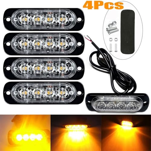 Feu antibrouillard arrière et stroboscope LED orange 12V 24V pour camion et camionnette x4 - 2