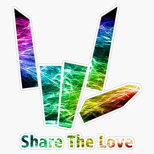 Rainbow Share The Love Bumper Sticker Vinyl Decal 5