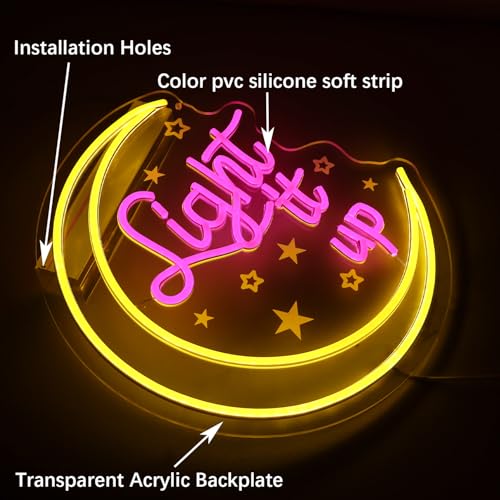 Image of Crescent City Neon Sign,Light It Up LED Sign | 13x14in Book Lover Gift, Reading Room Decor, Light It Up Led Sign, Bookish Merch for Home