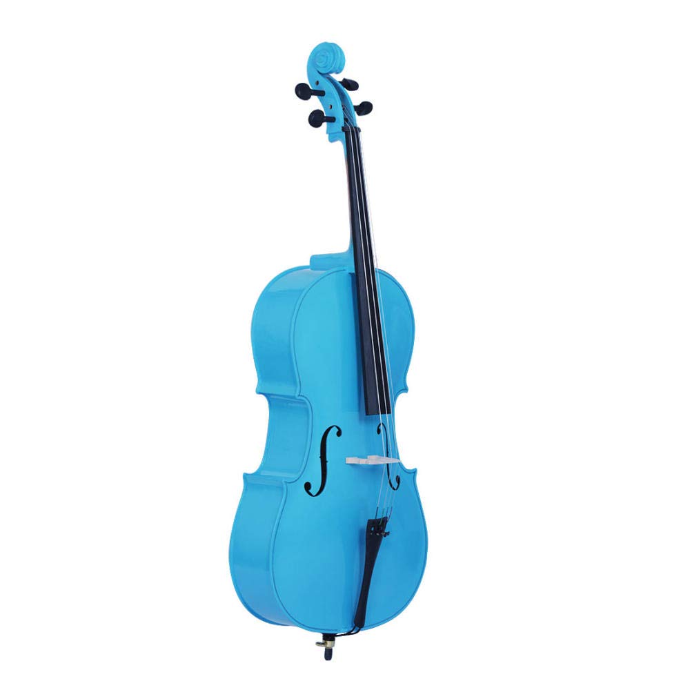 4/4 violonchelo azul práctica para principiantes violonchelo de madera sólida instrumento de cuerda