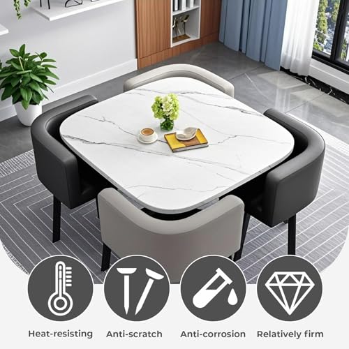 image for Huariifowm Square Dining Table Set – Simple Small Square Table with 