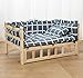 CMYUN Grey Check Raised Dog Bed with Mattress ＆ Pillow, Large Wood Orthopedic Relief Elevated Pet Couch with Fence, for Home, Outdoor, Courtyard (Color : Style1, Size : S-54x39x38cm/21x15x15)