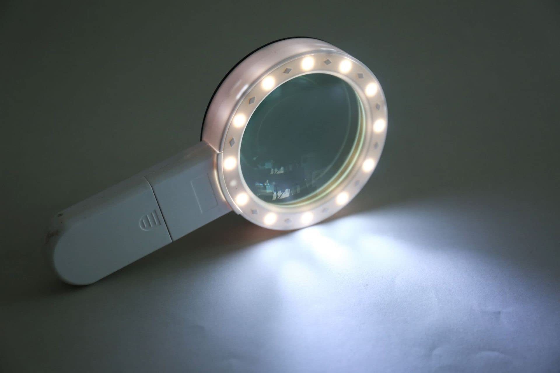 Lupa de lectura Lupa de Mano con lámpara LED e interruptor de Pulsar y tirar Lupa de lectura con Luz LED para leer letras pequeñas