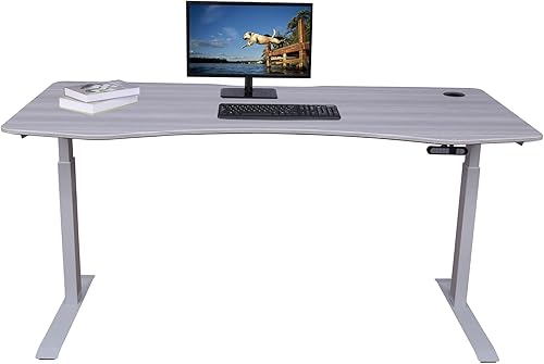 Miniatura 8 de ApexDesk Elite PRO Series - Escritorio eléctrico de altura ajustable de 71 pulgadas parte superior grismarco blanco