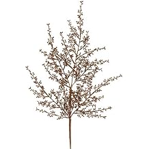 23 Inch Washed Seeded Spray, One Unit, Artificial Floral Stem with Muted Gold Tones, Faux Botanical Accent for Arrangements, Wreaths and Home Decor