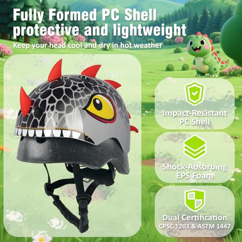 Image of Kids Toddler Bike Helmet, Adjustable and Multi-Sport for Child Boys and Girls, 2 Sizes