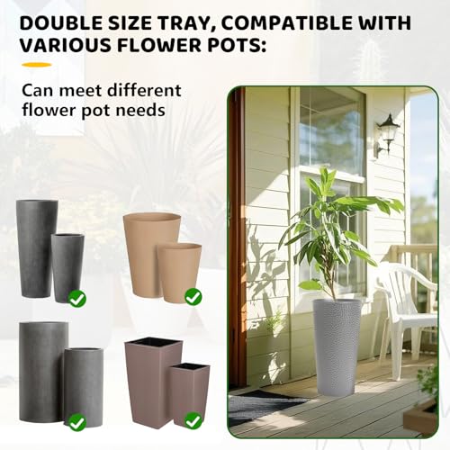 pocezo Adjustable Height Planter Inserts for Large Pots, Portable Planter Filler Plant with 11-17" Rise , 6" Base, 8" or 10" Top (Black, shorts) by pocezo - Used condition - Image 4