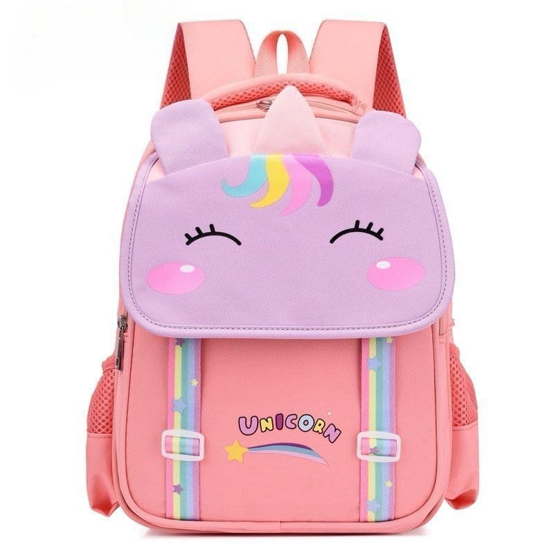 Mochila Escolar Infantil 3D Dinossauro Unicórnio Divertida E Resistente Para Meninos Meninas(Unicórnio ROSA)