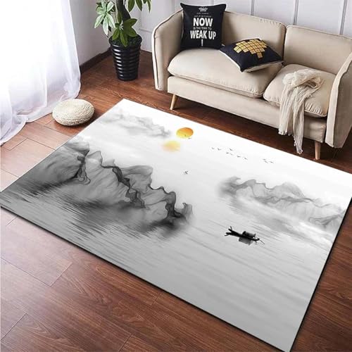 Tapis de sol pour chambre paysage chinois deco interieur moderne - 2