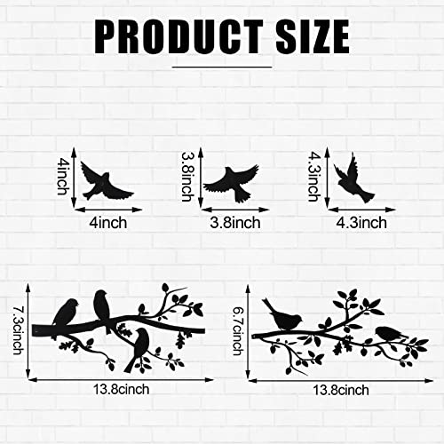 Youyole-5-Pcs-Metal-Wall-Art-Birds-on-The-Branch-Metal-Wall-Art-Decor-Hanging-Leaves-with-Birds-Ornament-Silhouette-for-Indoor-Outdoor-Home-Office-Balcony-Garden-Decor Youyole 5 Pcs Metal Wall Art Birds on The Branch Metal Wall Art Decor Hanging Leaves with Birds Ornament Silhouette for Indoor Outdoor Home Office Balcony Garden Decor