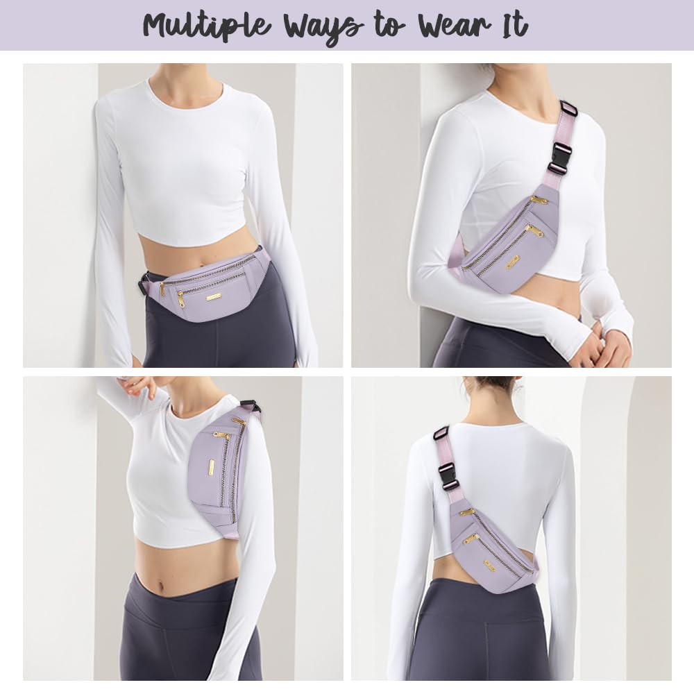 Marsupio Donna Uomo,Marsupio Sportivo de Viaggio,SZMK Fanny Pack Waist,Bum Bag Belt,Marsupi Lavoro a Tracolla Regolabile,Borsa Monospalla da Shopping per Viaggi, running, Uso Quotidiano - Viola