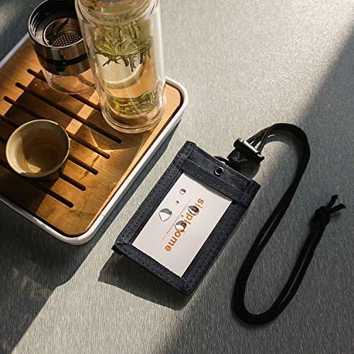 Simpletome Id Card Holder Tactical Durable 1000D Nylon Badge Holder Lanyard Rfid Blocking Card Holder With Adjustable Soft Neck Strap (Blue) #TOP4