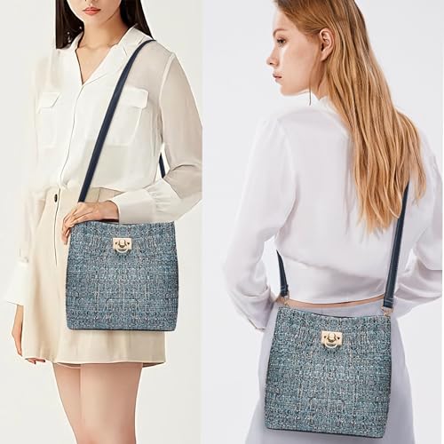 Image of KALIDI Crossbody Purses for Women Vegan Leather Bucket Bag Fashion Ladies Crossbody Handbag Shoulder Purse with Multi Pockets