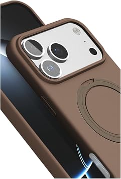 CONSTRAIN Apple iPhone 18 Pro Max ve iPhone 17 Pro Max İçin Halka Standlı Esnek Silikon MagSafe İle Uyumlu Telefon Kılıfı Arka Kapak - Kahverengi