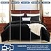 CozyLux Queen Comforter Set Black - 3 Pieces Box Stitched Comforters Queen Size, Soft Bed Set for All Seasons, Lightweight Bedding Sets with 1 Down Alternative Comforter and 2 Pillow Shams