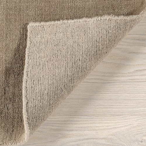 Image of Nuloom Speckled Fawn Solid Flatweave Wool Area Rug, 9' x 12' | Nuloom Speckled Solid 9' x 12' Wool Area Rug for Living Room Bedroom Dining Room, Fawn