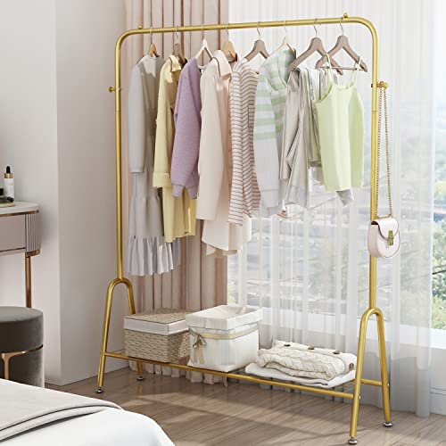 Thick Forest Gold Clothing Rack Gold Clothes Rack Gold Garment Rack Shoes Bags Gold Clothes Organizer Storage Shelves #TOP2