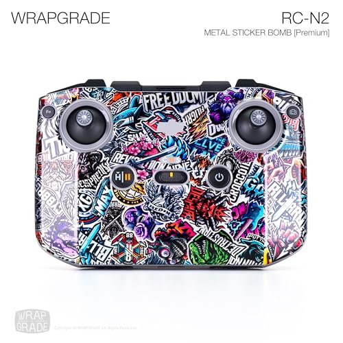 Image of WRAPGRADE Skin Stickers Compatible with DJI RC-N2 /N3 (Metal Sticker Bomb)