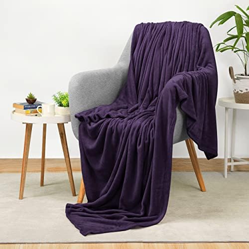 Utopia Bedding Fleece Blanket Throw Size Purple 300GSM Luxury Blanket for Couch Sofa Bed Anti-Static Fuzzy Soft Blanket Microfiber (60x50 Inches)