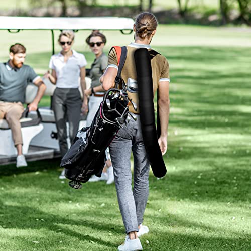 2 Pieces 6-can Insulated Cooler Sleeve Beer Cooler Tube Black Hold Golf Bag Insulated Beer for Golfing, Beach Days, Picnic, Traveling and More(Straps Style)
