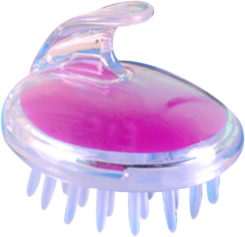 Hair Scalp Massager Shampoo Brush, vmree Manual Head Scalp Care Brush, Soft Silicone Bristles for Exfoliate and Remove Dandruff, Promote Hair Growth (Purple)