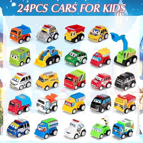 Advent Calendar 2025 for Kids Boys, Christmas Countdown Calendar with 24 Pull Back Car Toys, Christmas Gifts for Kids Toddlers and Girls – Image 3